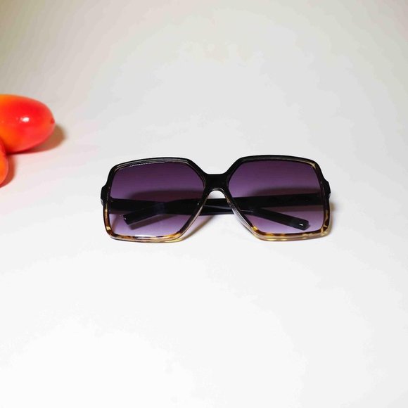 Unisex Black Leopard Oversized Sunglasses Gradient Hip Hop Shades - Picture 3 of 4